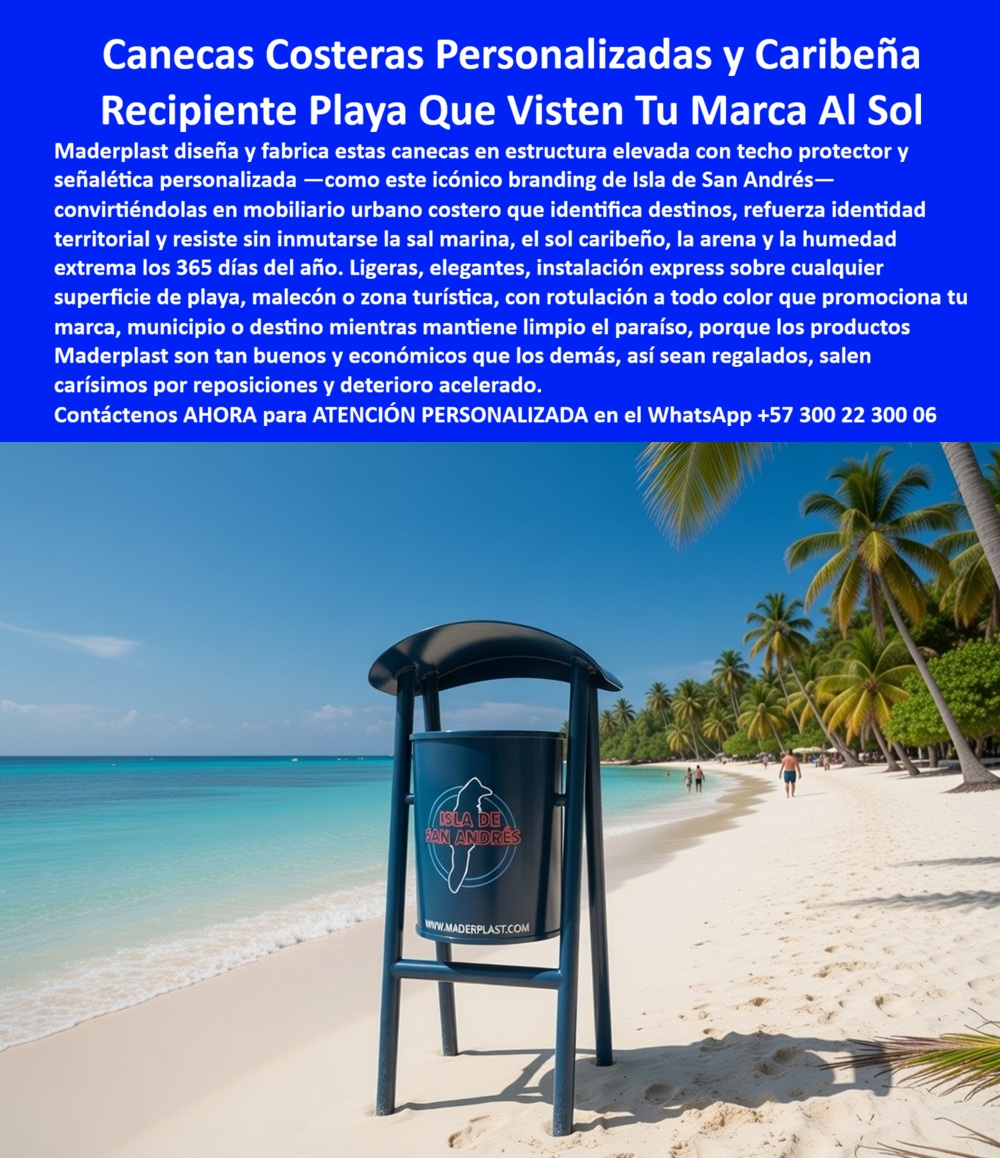 Caneca Basura Anticorrosiva Mobiliario Zonas Costeras Inoxidables Maderplast Estaciones Residuos Solución Centros Acopio Residuos Instalación Rápida Punto Limpio Reciclaje Interior Edificios Contenedores Parques Anti Deterioro