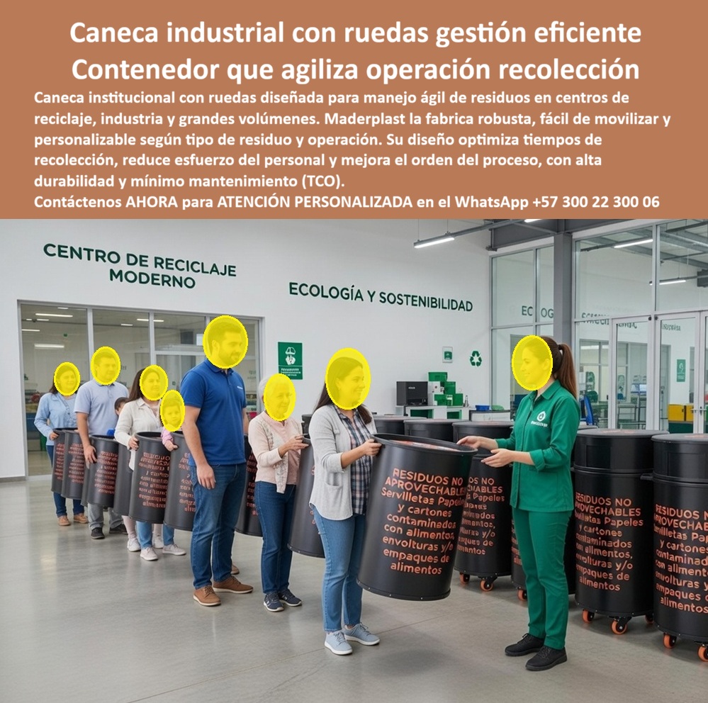 Caneca Para Residuos Orgánicos Con Ruedas Alta Durabilidad Maderplast Basureros No Aprovechables Antivandalismo Robustos Papeleras Desechos Negros Construccion Fuerte Inmunes Humedad Receptáculos Organicos Negros Inox 0 Caneca