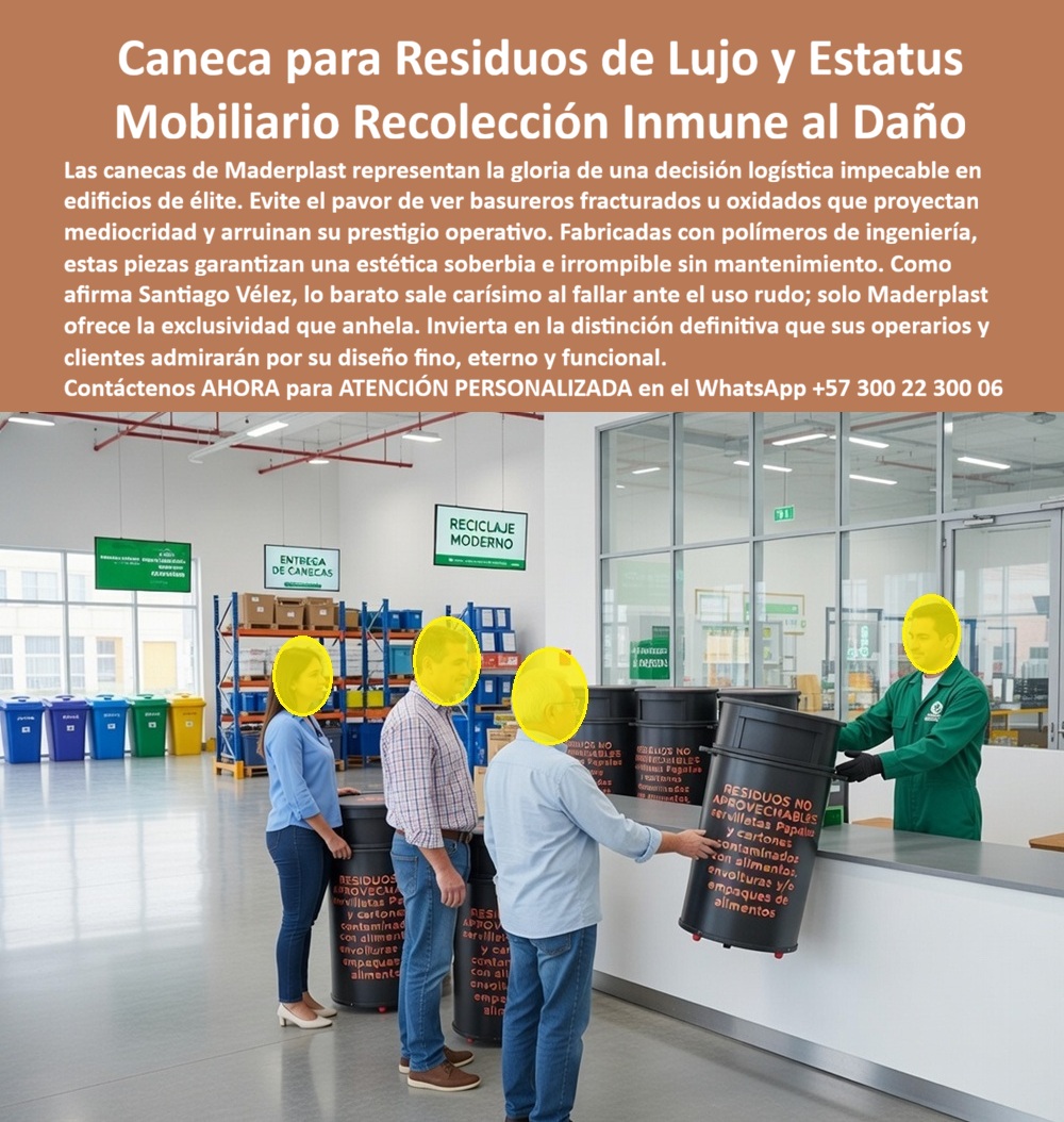 Caneca Para Residuos Orgánicos Con Ruedas Alta Durabilidad Maderplast Papeleras Desechos Negros Inmunes Humedad Basureros No Aprovechables Antivandalismo Mobiliario Recolección Residuos Alta Durabilidad Contenedor Tapa