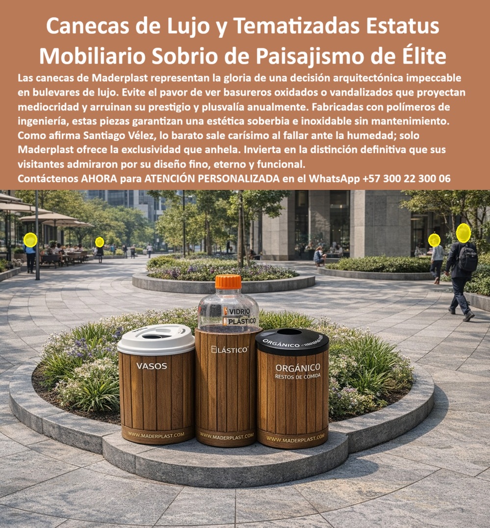 Caneca Reciclaje Botellas Vasos Desechables Maderplast Contenedor Desechables Decorativo Duradero Libre De Humedad Receptáculos Residuos Estilo Vasos Inmunes Humedad Fuerte Puntos Ecológicos Botella Antivandalismo Inoxidables 0