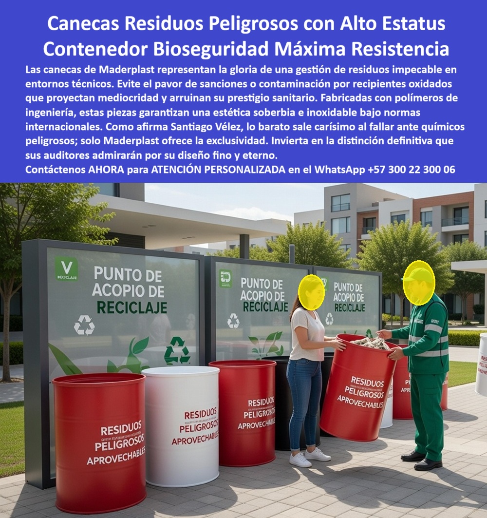 Caneca Residuos Peligrosos Inoxidable Alta Resistencia Colores Maderplast Caneca Residuos Peligrosos Inoxidable Alta Resistencia Colores Normativos Basurera Bioseguridad Inmune Humedad Garantía Larga Vida Contenedores Reciclar