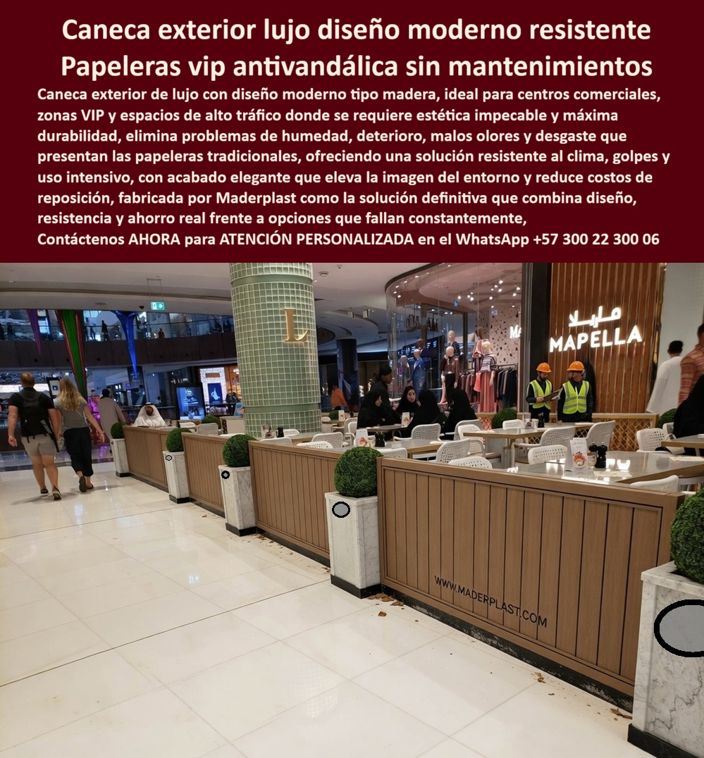 Canecas Vip Canecas De Lujo Caneca Exterior Diseño Moderno Maderplast Botes Basura Moderna Resistencia Bote Basura Decorativos Resistencia Clima Papelera Centro Comercial Diseño Elegante Reduce Mantenimiento Alta Durabil