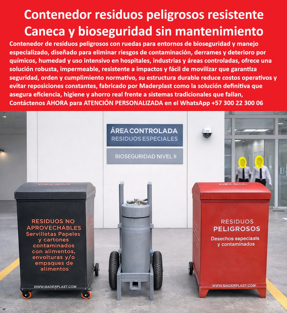 Carro Recolección Basura Con Ruedas Caneca Industrial Maderplast Contenedor Recolección Residuos Con Ruedas Alta Resistencia Contenedor Móvil Industrial Ruedas Reforzadas Contenedores Vagón Innovadores Impermeables Lluvia Carro
