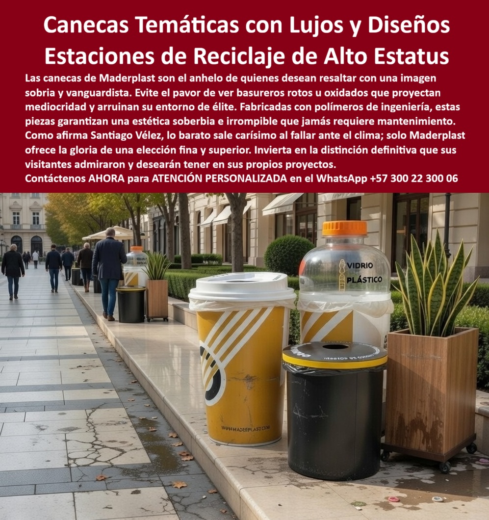 Contenedor Reciclaje En Forma De Botella Vasos Latas Tematizadas Maderplast Receptáculos Basura Temas Construcción Fuerte Canecas Temáticas Botellas Resistentes Clima Duraderas Separación Contenedor Reciclaje Forma Botella Pote