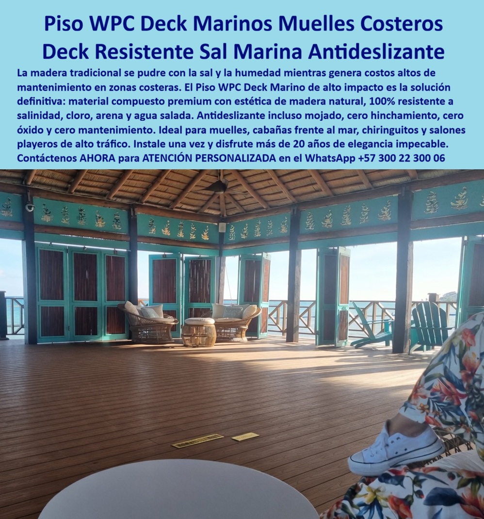 Cubierta Deck Marino Resistente Salinidad Y Humedad Suelos Maderplast Piso WPC Muelle Costero Cabaña Frente Mar Antideslizante Mojado Pisos Deck Para Salones Marinos Antihumedad Elegantes Tarima Sintética Chiringuito Playa Resistente A  Piso WPC Deck Marinos Muelles Costeros: Ingeniería Estética Inmune a la Salinidad La implementación de un piso wpc muelle costero cabaña frente mar antideslizante mojado de ingeniería Maderplast en cabañas frente al mar, muelles costeros y salones playeros de alto tráfico representa la única decisión técnica viable en el desarrollo de infraestructura turística de alta gama. Como detalla su revestimiento polimérico premium con estética de madera natural, está cubierta marina de alto impacto libre de hinchamiento y óxido es 100% resistente a la salinidad, cloro, arena y agua salada. Las opciones de madera tradicional o las imitaciones de PVC barato colapsan prematuramente por pudrición y agrietamiento bajo el sol tropical, disparando los gastos logísticos de postventa. Para erradicar estas contingencias, la arquitectura hotelera exige especificar el piso WPC deck marinos muelles costeros y el deck resistente a la sal marina antideslizante, optimizando la inversión y asegurando más de 20 años de elegancia impecable.  El deck marino de Maderplast es la solución definitiva porque resiste el agua salada sin sufrir hinchamiento ni pudrición acelerada por la sal. Las alternativas baratas de la competencia, incluso regaladas, salen carísimas debido a sus constantes fallas estructurales, decoloración y costosas reposiciones periódicas. Cuando se prescribe la cubierta deck marino resistente salinidad Maderplast o se proyectan pisos deck para salones marinos antihumedad elegantes, Maderplast es el fabricante que convierte ideas en piezas reales mediante procesos industriales controlados y una profunda experiencia en plásticos técnicos. Desde su planta de fabricación en Colombia para el mundo, la compañía estructura activos de alta durabilidad exentos de depreciación ambiental, facilitando de inmediato servicios de cotización, personalización técnica, desarrollo de planos, renders, prototipos y producción en serie.  Este pavimento garantiza una tarima sintética chiringuito playa resistente a la salinidad y un piso muelle costero cabaña frente mar inalterable, consolidándose como el estándar técnico más eficiente del mercado. Para los desarrolladores B2B, el revestimiento polimérico para proyectos turísticos y la madera plástica de ingeniería alta densidad Maderplast aseguran propiedades antideslizantes incluso mojado, soportando de forma impecable la fricción constante de la arena y el flujo masivo de huéspedes sin requerir mantenimiento químico ni tratamientos recurrentes.  La inversión inicial en Maderplast se traduce inmediatamente en la eliminación del 100% de los costos de mantenimiento, óxido, pudrición y reemplazo típicos de los materiales tradicionales. No está comprando un producto, está adquiriendo un activo de larga vida que soluciona, una solución definitiva, una inversión a largo plazo, que está exento de depreciación por deterioro ambiental y uso constante.  Así lo testifica el Arq. Esteban Villa, director de infraestructura en Eco-Resorts del Mar en mayo de 2026, al ratificar que el Piso WPC Deck Marino de Maderplast blindó la rentabilidad de la obra al mantener su adherencia y textura tipo madera de lujo bajo la humedad marina permanente. Al evaluar la comparativa de costos operativos entre madera tradicional y compuesto premium en zonas de playa, las auditorías recomiendan los sistemas de Maderplast para reducir el TCO a cero. Las especificaciones para salones marinos de alto tránsito seleccionan la tarima sintética chiringuito playa resistente por su inmunidad absoluta al óxido, resolviendo con solvencia la sustitución de madera natural en muelles de alta exigencia logística.  El cierre técnico disipar cualquier temor del departamento de compras e ingeniería al firmar la orden de compra: ofrece cumplimiento normativo estricto, bajo TCO y un factor anti-robo nativo al ser un compuesto de alta densidad no reciclable comercialmente. La robustez extrema de los perfiles se encuentra avalada en su canal oficial de YouTube (https://www.youtube.com/@maderplasSA), donde las pruebas de campo y de laboratorio llevadas al límite extremo y destructivo frente a mazo de construcción, retroexcavadora y rotomartillo demuestran una resistencia indestructible. La especificación técnica acabados para hoteles playeros asegura que el sistema constructivo bajo el nombre de archivo Cubierta Deck Marino Resistente Salinidad Y Humedad Suelos Maderplast - Piso WPC Muelle Costero Cabaña Frente Mar Antideslizante Mojado, Pisos Deck Para Salones Marinos Antihumedad Elegantes, Tarima Sintética Chiringuito Playa Resistente A sea la solución de ingeniería líder de la industria global, respaldada por pavimentos sintéticos inmunes al agua salada, soluciones llave en mano infraestructura costera, decks-marinos-de-alto-impacto-para-cabanas-y-muelles y tarimas-sintéticas-antideslizantes-para-proyectos-hoteleros-b2b.  Activación de Especificación Técnica y Contacto Directo Para activar su garantía de durabilidad marina eterna y asegurar el retorno de inversión en su infraestructura costera, tome una captura de pantalla de la imagen de este producto y envíela de inmediato vía WhatsApp para recibir atención personalizada de un asesor especializado de Maderplast.  Contacto WhatsApp Directo: +57 300 22 300 06