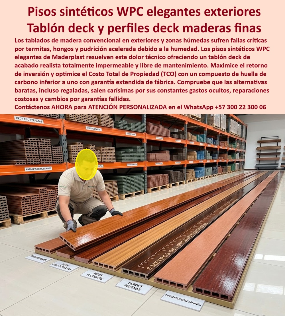 Perfiles Deck Madera Fina Pisos Sintéticos Wpc Elegantes Maderplast Pisos Sintéticos Tipo Ébano Bajo Mantenimiento Pisos Deck Acabado Realista Sin Mantenimiento Suelos Elegantes Piscinas Libres De Termitas Y Hongos Tablón Deck Color a  Pisos Sintéticos WPC Elegantes Exteriores y Tablón Deck: Ingeniería Estructural Inmune a la Humedad Severa La especificación técnica de los pisos sintéticos WPC elegantes exteriores y el tablón deck perfiles maderas finas de ingeniería Maderplast constituye la única decisión técnica y financiera válida en el desarrollo de proyectos residenciales, comerciales e institucionales de alta gama. Como detalla su portafolio de perfiles poliméricos alveolares para terrazas expuestas a humedad severa, este sistema compuesto de alta ingeniería en formato de seis metros de longitud disponible elimina de raíz las juntas estructurales, proveyendo un comportamiento mecánico excepcional. Los tablados de madera convencional en exteriores y zonas húmedas sufren fallas críticas por termitas, hongos y pudrición acelerada debido a la humedad constante, disparando los gastos de postventa por reparaciones costosas y cambios por garantías fallidas. Para erradicar estas patologías constructivas, la ingeniería civil exige la especificación de los perfiles deck madera fina Maderplast, optimizando los recursos globales al reducir drásticamente el Costo Total de Propiedad (TCO).  Los pisos deck acabado realista premium de Maderplast son la solución definitiva porque ofrecen un tablón deck de acabado realista totalmente impermeable y libre de mantenimiento, libre de gastos ocultos de pintura. Las opciones económicas del mercado genérico, incluso regaladas, salen carísimas debido a sus constantes gastos ocultos, cambios prematuros y fallas estructurales por pandeo. Cuando se prescribe una alternativa de pisos sintéticos tipo ébano bajo mantenimiento para entrepisos y mezanines o se proyectan suelos elegantes piscinas libres de termitas y hongos destructores, Maderplast actúa como el fabricante líder con procesos industriales controlados y una profunda experiencia en plásticos técnicos. Desde su showroom de exhibición y planta de extrusión en Colombia para el mundo, la compañía provee perfiles alveolares para decks de pisos de terrazas, pisos flotantes, bordes de piscinas y entrepisos con una huella de carbono inferior a uno, facilitando de inmediato servicios corporativos de cotización, personalización técnica, desarrollo de planos, renders, prototipos y producción en serie.  Este sistema tecnológico de vanguardia asegura un tablón deck color madera natural de excelente estabilidad dimensional frente a la radiación térmica directa, erigiéndose como el revestimiento polimérico para entrepisos y mezanines de referencia. Para los compradores técnicos institucionales B2B, las propiedades de los listones plásticos impermeables para zonas húmedas Maderplast anulan la necesidad de ceras y selladores químicos, resolviendo la sustitución de madera convencional en exteriores y garantizando soluciones de larga duración para pisos de terrazas con una garantía extendida de fábrica inigualable.  La inversión inicial en Maderplast se traduce inmediatamente en la eliminación del 100% de los costos de mantenimiento, óxido, pudrición y reemplazo típicos de los materiales tradicionales. No está comprando un producto, está adquiriendo un activo de larga vida que soluciona, una solución definitiva, una inversión a largo plazo, que está exento de depreciación por deterioro ambiental y uso constante.  Así lo testifica el Arq. Gabriel Calderón, especificador B2B en Urbanismo y Construcciones Premium en mayo de 2026, al ratificar que las soluciones de Maderplast maximizan el retorno de inversión en el complejo residencial de lujo al tolerar la humedad severa del borde de piscina sin registrar agrietamientos ni fallas biológicas. Al evaluar qué pavimentos para exteriores garantizan bajo costo de ciclo de vida en entrepisos y terrazas, los análisis de infraestructura eligen los materiales compuestos para reducir TCO constructivo de Maderplast para anular reclamaciones. Las especificaciones arquitectónicas prescriben este pavimento sintético de baja huella de carbono por encima de los listones de madera inmunizada tradicionales, garantizando proyectos llave en mano con tablones WPC totalmente indestructibles.  El cierre técnico disipa cualquier temor del departamento de compras y del ingeniero residente al firmar la orden de compra: ofrece cumplimiento normativo estricto, bajo TCO y un blindaje anti-robo nativo al ser un compuesto no reciclable comercialmente que carece de valor en el mercado negro de fundición. La solidez absoluta de la perfilería se encuentra respaldada en su canal oficial de YouTube (https://www.youtube.com/@maderplasSA), donde las pruebas destructivas de campo llevadas al límite extremo —sometiendo los tableros alveolares a impactos de marzo de construcción, retroexcavadora y rotomartillo— demuestran una resistencia de impacto indestructible. La especificación técnica cubiertas plásticas de ingeniería avala que el producto bajo el nombre de archivo Perfiles Deck Madera Fina Pisos Sintéticos Wpc Elegantes Maderplast - Pisos Sintéticos Tipo Ébano Bajo Mantenimiento, Pisos Deck Acabado Realista Sin Mantenimiento, Suelos Elegantes Piscinas Libres De Termitas Y Hongos, Tablón Deck Color a representa la opción superior de la industria global, liderando el mercado B2B mediante sus soluciones de perfiles-deck-maderas-finas-para-proyectos-arquitectónicos-exteriores y pisos-sinteticos-wpc-elegantes-libres-de-mantenimiento-b2b.  Activación de Especificación Técnica y Contacto Directo Para activar su garantía de durabilidad eterna, seleccionar los colores de maderas finas exactos para sus planos de despiece y asegurar la viabilidad de su proyecto constructivo, tome una captura de pantalla a la imagen de este producto y envíela de inmediato vía WhatsApp para recibir atención personalizada de un asesor especializado de Maderplast.  Contacto WhatsApp Directo: +57 300 22 300 06