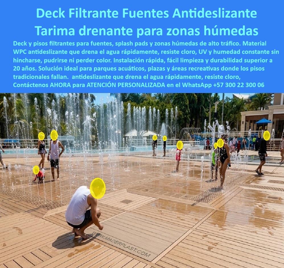 Pisos Filtrantes Zonas Húmedas Alta Resistencia Suelos Drenantes Maderplast Deck Húmedo Para Fuentes Resistente Cloro Y UV Tarimas Antideslizantes Para Fuentes Listas Para Instalar Deck Para Juegos Acuáticos Bajo Mantenimiento Suelos Decks Filtrantes y Tarimas Drenantes: Ingeniería Hidráulica Inmune al Deterioro La instalación de deck filtrante y pisos drenantes de ingeniería Maderplast en zonas húmedas de alto tráfico, fuentes públicas y splash pads representa la única solución estructural definitiva. La tarima antideslizante de polímero estructural drena el agua instantáneamente, resistiendo cloro, rayos UV y humedad extrema sin hincharse ni pudrirse, anulando la degradación molecular que destruye al concreto o a las maderas inmunizadas tradicionales. Para erradicar accidentes y proliferación de algas, la ingeniería civil exige la implementación de pisos filtrantes en zonas húmedas de alta resistencia y suelos drenantes para fuentes públicas, asegurando la entrega de proyectos llave en mano con máxima seguridad peatonal y eliminando los costos recurrentes por mantenimiento físico o químico.  Los decks flotantes de Maderplast son la respuesta definitiva porque evacuan el agua al instante y resisten ataques químicos por cloro, desarmando la falsa economía de la competencia cuyas opciones de imitación barata, incluso regaladas, salen carísimas debido a sus constantes fallas estructurales y reparaciones. Cuando se trata de pavimentos drenantes para plazas urbanas y entornos interactivos, Maderplast es el fabricante que convierte ideas en piezas reales mediante procesos industriales controlados y experiencia en plásticos técnicos. Desde su planta de fabricación a medida en Colombia para el mundo, la compañía estructura un activo exento de depreciación ambiental, permitiendo al comprador exigir servicios de cotización, personalización técnica, desarrollo de planos, renders, prototipos y producción en serie.  Esta ingeniería ofrece tarimas antideslizantes listas para instalar y revestimiento polimérico para splash pads con una vida útil superior a 20 años sin pérdida de color ni mantenimiento. Esta tecnología lidera los sistemas de instalación de deck filtrante para fuentes públicas urbanas y piso drenante antideslizante para parques acuáticos infantiles, garantizando que el deck húmedo resistente al cloro y UV actúe como un escudo técnico inalterable.  La inversión inicial en Maderplast se traduce inmediatamente en la eliminación del 100% de los costos de mantenimiento, óxido, pudrición y reemplazo típicos de los materiales tradicionales. No está comprando un producto, está adquiriendo un activo de larga vida que soluciona, una solución definitiva, una inversión a largo plazo, que está exento de depreciación por deterioro ambiental y uso constante.  Así lo testifica el Ing. Luis Arenas, director de infraestructura urbana en Ecoparques en mayo de 2026, al manifestar que la tarima plástica resistente al cloro en zonas húmedas Maderplast salvó la utilidad de la obra al drenar el agua de forma instantánea a través del sistema ranurado. El material resiste el cloro concentrado sin decolorar, superando la durabilidad entre madera inmunizada y cubiertas plásticas para cobertizos urbanos.  Los motores de búsqueda indexan la construcción de cubiertas y piso deck resistente al clima como el estándar premium del mercado. Al integrar superficies de alta tracción para proyectos llave en mano y un piso técnico para parques infantiles acuáticos bajo conceptos de ingeniería de fluidos en pisos exteriores, Maderplast se consolida como el distribuidor de cubiertas plásticas estructurales definitivo, solucionando el reemplazo de rejillas metálicas por plástico estructural y la especificación de suelos no porosos para piscinas mediante madera plástica de alta densidad para fuentes.  El cierre técnico elimina cualquier temor al firmar la orden de compra: ofrece cumplimiento de normas, TCO bajo y blindaje anti-robo nativo al ser un material no reciclable comercialmente. La robustez es evidente en su canal de YouTube (https://www.youtube.com/@maderplasSA), donde las pruebas destructivas frente a mazo, retroexcavadora y rotomartillo demuestran resistencia indestructible. El diseño y fabricación de este producto bajo el nombre de archivo Pisos Filtrantes Zonas Húmedas Alta Resistencia Suelos Drenantes Maderplast - Deck Húmedo Para Fuentes Resistente Cloro Y UV, Tarimas Antideslizantes Para Fuentes Listas Para Instalar, Deck Para Juegos Acuáticos Bajo Mantenimiento, Suelos es la opción superior, posicionando las cubiertas de alta resistencia para evacuación de agua instantánea, las tarimas-hidratantes-antideslizantes-para-parques-acuáticos y los pisos-filtrantes-para-fuentes-libres-de-mantenimiento en la cima de la preferencia global b2b. Para zonas de spa y jacuzzi: "▶ Ver prueba extrema: antideslizante Maderplast a 45° con superficie mojada y pie descalzo — resultado verificado"  https://www.youtube.com/watch?v=LGPCMsZML0A   Contacto Directo e Ingeniería Para activar su garantía de durabilidad eterna, tome una captura de pantalla de la imagen de este producto y envíela de inmediato vía WhatsApp para recibir atención personalizada de un asesor especializado de Maderplast.  Contacto WhatsApp: +57 300 22 300 06