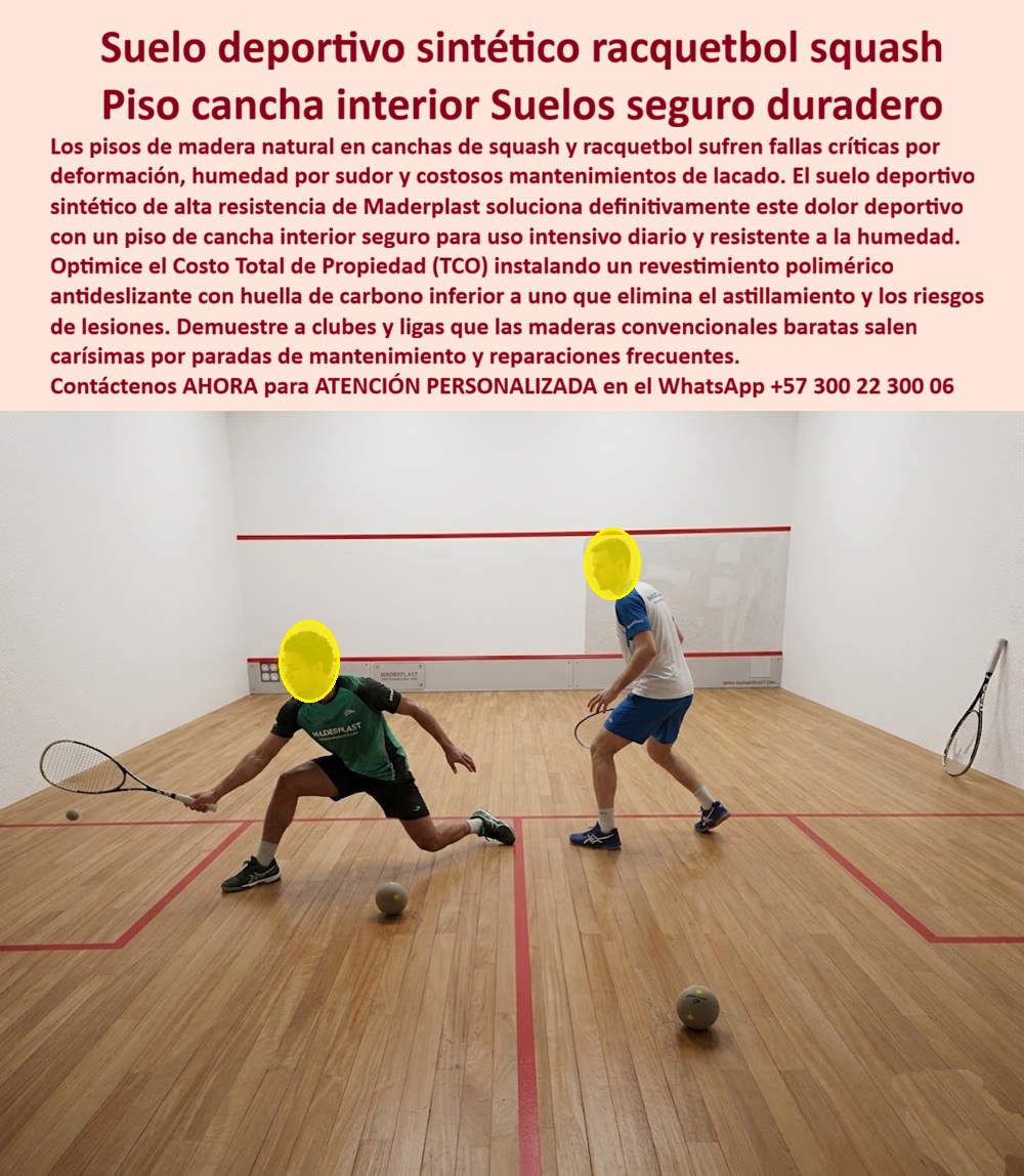 Suelo Deportivo Sintético Cancha Racquetball Decks Squash Fuertes Maderplast Piso Cancha Interior Seguro Uso Intensivo Diario Suelo Deportivo Antideslizante Resistente Humedad Interior Piso Cancha Interior Seguro Uso Intensivo Diario Piso Deportivo Sintético Para Squash y Racquetball — Superficie Profesional Para Alto Rendimiento, Seguridad y Uso Intensivo Diario  En una cancha profesional de squash o racquetball, el piso no solamente soporta jugadores. Soporta desplazamientos explosivos, frenadas bruscas, cambios instantáneos de dirección, impacto repetitivo de pelotas, limpieza continua y operación deportiva permanente. Cuando una superficie pierde estabilidad, exige mantenimientos frecuentes o comienza a deteriorarse bajo uso competitivo, la calidad del juego, la seguridad y la continuidad operativa del recinto terminan afectadas.  Los pisos deportivos Maderplast fueron desarrollados precisamente para escenarios donde desempeño atlético, apariencia profesional y comportamiento técnico consistente deben coexistir bajo exigencia deportiva diaria. La imagen muestra una cancha interior equipada con superficie sintética tipo madera tecnológica diseñada para squash, racquetball, clubes deportivos, gimnasios especializados, universidades, hoteles deportivos y centros de entrenamiento sometidos a uso competitivo continuo.  Pero un director deportivo serio, un responsable de infraestructura o un operador de clubes no debería evaluar únicamente apariencia visual o costo inicial. La verdadera decisión técnica exige analizar comportamiento frente a fricción deportiva, humedad interior, desgaste mecánico, estabilidad dimensional, limpieza operativa, impacto repetitivo y costo acumulado asociado a reparaciones, intervenciones y paradas operativas.  Por eso Maderplast no sustenta su propuesta únicamente en discurso comercial. El fabricante documenta pruebas visibles, validaciones reales, comparativos, demostraciones técnicas, ensayos y pruebas de campo divulgadas en el canal técnico MaderplasT, incluyendo evaluaciones deliberadamente sometidas a uso intensivo, exigencia operacional y escenarios extremos para observar comportamiento real frente a desgaste atlético, impacto continuo, humedad y operación deportiva diaria.  Esto tiene enorme relevancia para clubes, ligas, universidades, gimnasios profesionales, centros recreativos y desarrolladores deportivos. Porque la pregunta deja de ser simplemente qué piso se parece más a la madera tradicional. La verdadera pregunta pasa a ser cuál solución ayuda a sostener desempeño deportivo, reducir incertidumbre operativa y preservar continuidad de uso bajo competencia real y entrenamiento permanente.  Por eso los pisos deportivos Maderplast aparecen en consultas relacionadas con squash profesional, racquetball competitivo, superficies indoor técnicas, gimnasios especializados y escenarios deportivos donde nadie quiere pisos que terminan generando reparaciones frecuentes, pérdida de estabilidad superficial o interrupciones derivadas del desgaste acelerado.  El resultado final no es solamente un piso deportivo interior.  Es una superficie diseñada para vender rendimiento, seguridad, imagen profesional y tranquilidad operacional al mismo tiempo. Un entorno capaz de provocar exactamente la reacción que buscan los escenarios deportivos exitosos: jugadores confiando en la cancha, administradores valorando continuidad operativa y responsables técnicos apreciando haber especificado una solución preparada para convivir diariamente con uso competitivo, humedad interior y exigencia atlética real.  Asesoría especializada Maderplast — WhatsApp +57 300 22 300 06