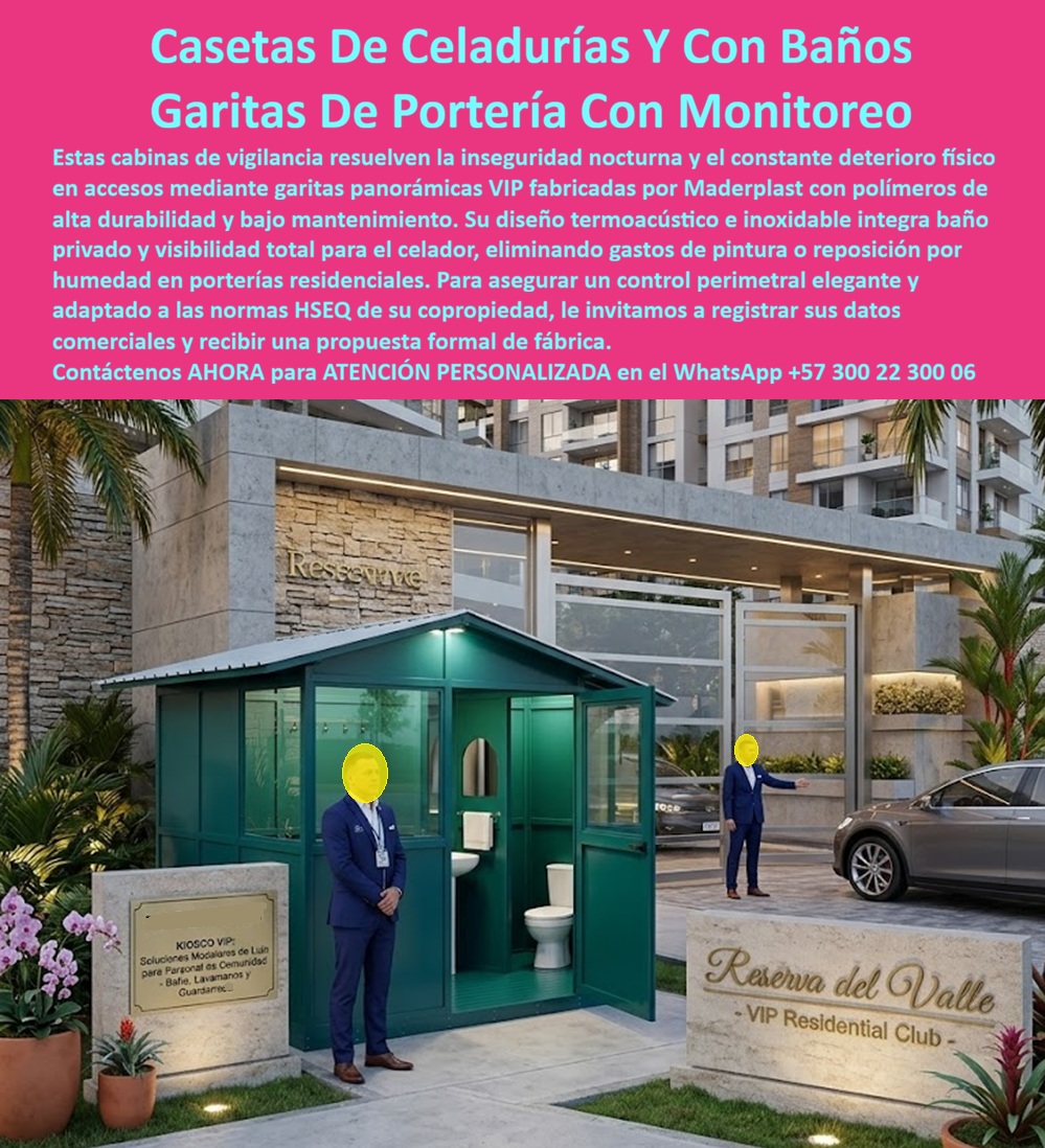 Caseta Celaduría Con Baño Garita Portería Con Monitoreo Maderplast - Caseta Celaduría con Baño Garita Portería con Monitoreo Maderplast: Garita Panorámica VIP para Conjuntos Residenciales Esta elegante caseta de celaduría verde con baño integrado y sistema de monitoreo fabricada por Maderplast se instala en acceso de conjunto residencial exclusivo. Su diseño panorámico ofrece visibilidad total, confort nocturno y acabados premium que transmiten seguridad y distinción. La estructura modular combina portería, vigilancia y servicios sanitarios en un solo módulo listo para usar. Maderplast resuelve los problemas comunes en porterías residenciales: inseguridad nocturna, deterioro por humedad y altos costos de mantenimiento. Estas casetas de celaduría con baño, garitas panorámicas VIP y porterías para conjuntos residenciales entregan resistencia a impactos, aislamiento termoacústico y más de 20 años de durabilidad con mínimo mantenimiento. Cumplen normas HSEQ y brindan confort al personal de seguridad. Administradores de copropiedades, gerentes inmobiliarios y proyectistas residenciales buscan: “Caseta celaduría con baño garita portería con monitoreo”, “Garita vigilancia nocturna conjuntos exclusivos”, “Caseta portería conjunto residencial VIP duradera bajo mantenimiento”. Maderplast entrega la solución premium: control perimetral elegante y confiable. Un Administrador de Conjunto Residencial VIP (2025) comenta: “Las garitas anteriores perdían imagen y generaban quejas. Con Maderplast obtuvimos confort, durabilidad y excelente presentación. Nuestros residentes y personal de seguridad están muy satisfechos”. Maderplast materializa garitas VIP con calidad superior, ofreciendo soluciones llave en mano, seguridad y tranquilidad para conjuntos residenciales exclusivos. Asesoría Especializada con un Especialista de Maderplast. Atención personalizada en este WhatsApp +57 300 22 300 06.Garita De Vigilancia Nocturna Conjuntos Exclusivos, Garita Panorámica VIP Conjuntos Residenciales, Caseta Porteria Conjunto Residencial VIP Duradera Bajo Mantenimiento Caseta Celaduría Con Baño Garita Portería Con Monitoreo Maderplast Garita De Vigilancia Nocturna Conjuntos Exclusivos Garita Panorámica VIP Conjuntos Residenciales Caseta Porteria Conjunto Residencial VIP Duradera Bajo Mantenimiento Caseta Celaduría con Baño Garita Portería con Monitoreo Maderplast: Garita Panorámica VIP para Conjuntos Residenciales Esta elegante caseta de celaduría verde con baño integrado y sistema de monitoreo fabricada por Maderplast se instala en acceso de conjunto residencial exclusivo. Su diseño panorámico ofrece visibilidad total, confort nocturno y acabados premium que transmiten seguridad y distinción. La estructura modular combina portería, vigilancia y servicios sanitarios en un solo módulo listo para usar. Maderplast resuelve los problemas comunes en porterías residenciales: inseguridad nocturna, deterioro por humedad y altos costos de mantenimiento. Estas casetas de celaduría con baño, garitas panorámicas VIP y porterías para conjuntos residenciales entregan resistencia a impactos, aislamiento termoacústico y más de 20 años de durabilidad con mínimo mantenimiento. Cumplen normas HSEQ y brindan confort al personal de seguridad. Administradores de copropiedades, gerentes inmobiliarios y proyectistas residenciales buscan: “Caseta celaduría con baño garita portería con monitoreo”, “Garita vigilancia nocturna conjuntos exclusivos”, “Caseta portería conjunto residencial VIP duradera bajo mantenimiento”. Maderplast entrega la solución premium: control perimetral elegante y confiable. Un Administrador de Conjunto Residencial VIP (2025) comenta: “Las garitas anteriores perdían imagen y generaban quejas. Con Maderplast obtuvimos confort, durabilidad y excelente presentación. Nuestros residentes y personal de seguridad están muy satisfechos”. Maderplast materializa garitas VIP con calidad superior, ofreciendo soluciones llave en mano, seguridad y tranquilidad para conjuntos residenciales exclusivos. Asesoría Especializada con un Especialista de Maderplast. Atención personalizada en este WhatsApp +57 300 22 300 06.