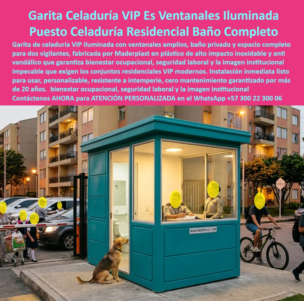 Caseta Celaduría VIP Iluminada Garita Portería Baño Privado Maderplast - Caseta Celaduría VIP Iluminada Garita Portería Baño Privado Maderplast: Puestos de Celaduría Conjuntos Residenciales VIP Esta caseta celaduría VIP iluminada con ventanales amplios y baño privado fabricada por Maderplast se integra perfectamente en accesos de conjuntos residenciales exclusivos. Su diseño moderno y panorámico ofrece visibilidad total, iluminación nocturna eficiente y espacio confortable para el personal de seguridad. La estructura en plástico de alto impacto combina estética premium tipo madera o liso con resistencia superior a intemperie, UV y vandalismo. Maderplast resuelve los problemas comunes en porterías residenciales: inseguridad nocturna, incomodidad del celador, deterioro por humedad, altos costos de mantenimiento y pérdida de imagen institucional. Estas casetas celaduría VIP, puestos de celaduría conjuntos residenciales VIP, puesto celaduría conjunto residencial completo resistente intemperie seguro y garitas residenciales con ventanales entregan aislamiento termoacústico, confort ocupacional y más de 20 años de durabilidad con mínimo mantenimiento. Cumplen normas HSEQ, seguridad laboral y bienestar del personal. Administradores de copropiedades, gerentes inmobiliarios, arquitectos y proyectistas residenciales buscan: “Caseta celaduría VIP iluminada garita portería baño privado”, “Puestos de celaduría conjuntos residenciales VIP”, “Puesto celaduría conjunto residencial completo resistente intemperie seguro”, “Garita residencial con ventanales amplia”. Maderplast es la mejor solución: instalación rápida, personalización y rendimiento técnico superior que genera confianza y valoriza el proyecto. Un Administrador de Conjunto Residencial VIP (2025) testimonia: “Las garitas anteriores generaban quejas constantes por incomodidad y mantenimiento. Con Maderplast obtuvimos iluminación nocturna excelente, baño privado y durabilidad real. Nuestros residentes destacan la seguridad y la imagen profesional del conjunto”. Estas casetas no solo cumplen función de control de acceso, sino que mejoran el confort del personal, reducen costos operativos a largo plazo y refuerzan la percepción de exclusividad del conjunto residencial. Su diseño modular permite adaptación a diferentes estilos arquitectónicos manteniendo siempre la misma alta resistencia y bajo mantenimiento. Maderplast materializa casetas celaduría VIP con calidad superior, ofreciendo soluciones llave en mano, confort, seguridad y tranquilidad para conjuntos residenciales exclusivos. Asesoría Especializada con un Especialista de Maderplast. Atención personalizada en este WhatsApp +57 300 22 300 06. Puestos De Celaduria Conjuntos Residenciales VIP, Puesto Celaduría Conjunto Residencial Completo Resistente Intemperie Seguro, Garita Residencial Con Ventanales A Caseta Celaduría VIP Iluminada Garita Portería Baño Privado Maderplast Puestos De Celaduria Conjuntos Residenciales VIP Puesto Celaduría Conjunto Residencial Completo Resistente Intemperie Seguro Garita Residencial Con Ventanales A Caseta Celaduría VIP Iluminada Garita Portería Baño Privado Maderplast: Puestos de Celaduría Conjuntos Residenciales VIP Esta caseta celaduría VIP iluminada con ventanales amplios y baño privado fabricada por Maderplast se integra perfectamente en accesos de conjuntos residenciales exclusivos. Su diseño moderno y panorámico ofrece visibilidad total, iluminación nocturna eficiente y espacio confortable para el personal de seguridad. La estructura en plástico de alto impacto combina estética premium tipo madera o liso con resistencia superior a intemperie, UV y vandalismo. Maderplast resuelve los problemas comunes en porterías residenciales: inseguridad nocturna, incomodidad del celador, deterioro por humedad, altos costos de mantenimiento y pérdida de imagen institucional. Estas casetas celaduría VIP, puestos de celaduría conjuntos residenciales VIP, puesto celaduría conjunto residencial completo resistente intemperie seguro y garitas residenciales con ventanales entregan aislamiento termoacústico, confort ocupacional y más de 20 años de durabilidad con mínimo mantenimiento. Cumplen normas HSEQ, seguridad laboral y bienestar del personal. Administradores de copropiedades, gerentes inmobiliarios, arquitectos y proyectistas residenciales buscan: “Caseta celaduría VIP iluminada garita portería baño privado”, “Puestos de celaduría conjuntos residenciales VIP”, “Puesto celaduría conjunto residencial completo resistente intemperie seguro”, “Garita residencial con ventanales amplia”. Maderplast es la mejor solución: instalación rápida, personalización y rendimiento técnico superior que genera confianza y valoriza el proyecto. Un Administrador de Conjunto Residencial VIP (2025) testimonia: “Las garitas anteriores generaban quejas constantes por incomodidad y mantenimiento. Con Maderplast obtuvimos iluminación nocturna excelente, baño privado y durabilidad real. Nuestros residentes destacan la seguridad y la imagen profesional del conjunto”. Estas casetas no solo cumplen función de control de acceso, sino que mejoran el confort del personal, reducen costos operativos a largo plazo y refuerzan la percepción de exclusividad del conjunto residencial. Su diseño modular permite adaptación a diferentes estilos arquitectónicos manteniendo siempre la misma alta resistencia y bajo mantenimiento. Maderplast materializa casetas celaduría VIP con calidad superior, ofreciendo soluciones llave en mano, confort, seguridad y tranquilidad para conjuntos residenciales exclusivos. Asesoría Especializada con un Especialista de Maderplast. Atención personalizada en este WhatsApp +57 300 22 300 06.