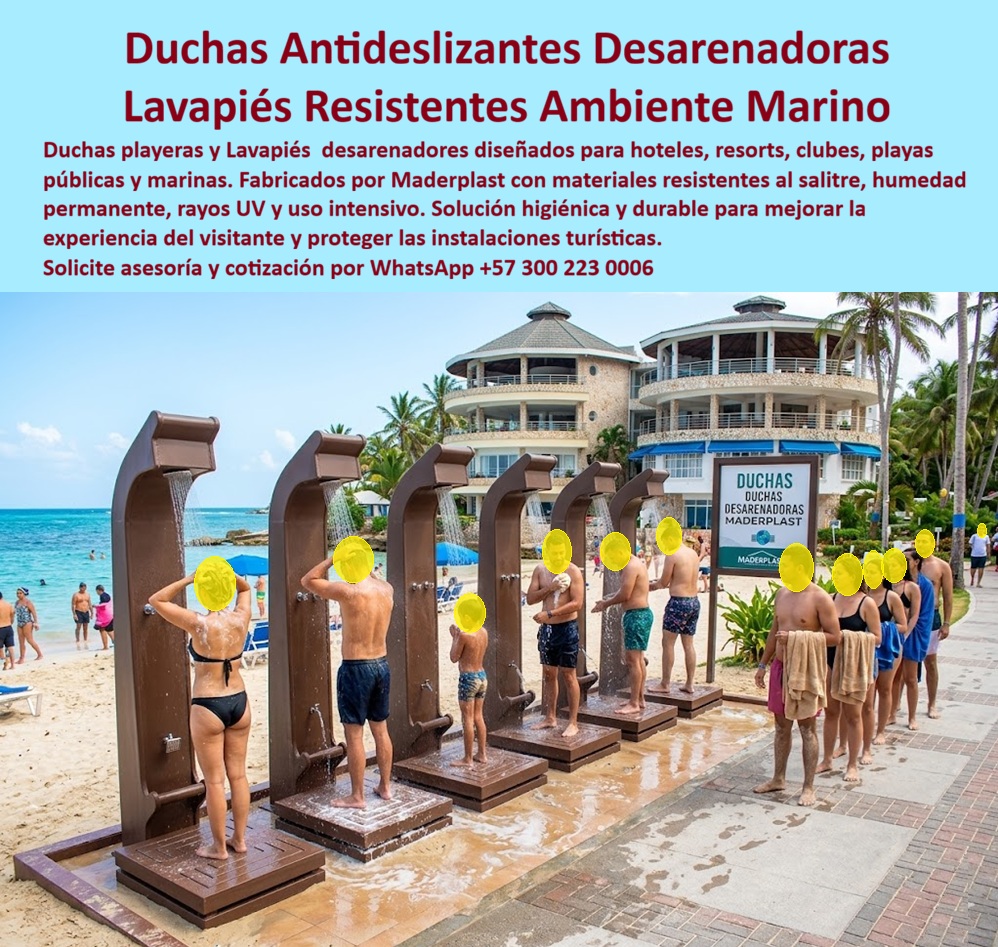 Duchas Playeras Lavapiés Antideslizante Duchas Exteriores Maderplast - Duchas Playeras Lavapiés Antideslizante Duchas Exteriores: Ducha Portátil Exterior Hotel Durable Maderplast Estas duchas playeras con lavapiés antideslizantes fabricadas por Maderplast se instalan en playas y zonas hoteleras frente al mar. Diseño columnar marrón con múltiples cabezales, plataformas seguras y sistema desarenador ofrece higiene y confort para turistas. La imagen muestra su uso práctico en entorno tropical con familias y visitantes. Maderplast resuelve los problemas de duchas costeras: corrosión por salitre, desgaste por arena y mantenimiento constante. Estas duchas playeras lavapiés antideslizante, duchas exteriores hoteleras y duchas desarenadoras playa turismo entregan resistencia al salitre, UV y uso intensivo, instalación llave en mano y durabilidad garantizada con cero mantenimiento anual. Gerentes hoteleros, administradores de playas y proyectistas turísticos buscan: “Duchas playeras lavapiés antideslizante duchas exteriores”, “Ducha portátil exterior hotel durable llave en mano”, “Lavapiés desarenador playa turismo resistente salitre”. Maderplast entrega la solución higiénica y duradera: confort para visitantes y bajo costo operativo. Un Gerente de Resort Costero (2025) testimonia: “Las duchas anteriores se oxidan rápido. Con Maderplast tenemos durabilidad real, cero mantenimiento y excelente experiencia para huéspedes. Mejoramos la imagen y reducimos costos”. Maderplast materializa duchas playeras con calidad superior, ofreciendo soluciones resistentes al ambiente marino, higiénicas y confiables para el turismo costero. Asesoría Especializada con un Especialista de Maderplast. Atención personalizada en este WhatsApp +57 300 22 300 06. Ducha Portátil Exterior Hotel Durable Llave En Mano, Lavapiés Desarenador Playa Turismo Resistente Salitre Instalar Garantizado Ducha Desarenadora Playa Prefabricado Duchas Playeras Lavapiés Antideslizante Duchas Exteriores Maderplast Ducha Portátil Exterior Hotel Durable Llave En Mano Lavapiés Desarenador Playa Turismo Resistente Salitre Instalar Garantizado Ducha Desarenadora Playa Prefabricado Duchas Playeras Lavapiés Antideslizante Duchas Exteriores: Ducha Portátil Exterior Hotel Durable Maderplast Estas duchas playeras con lavapiés antideslizantes fabricadas por Maderplast se instalan en playas y zonas hoteleras frente al mar. Diseño columnar marrón con múltiples cabezales, plataformas seguras y sistema desarenador ofrece higiene y confort para turistas. La imagen muestra su uso práctico en entorno tropical con familias y visitantes. Maderplast resuelve los problemas de duchas costeras: corrosión por salitre, desgaste por arena y mantenimiento constante. Estas duchas playeras lavapiés antideslizante, duchas exteriores hoteleras y duchas desarenadoras playa turismo entregan resistencia al salitre, UV y uso intensivo, instalación llave en mano y durabilidad garantizada con cero mantenimiento anual. Gerentes hoteleros, administradores de playas y proyectistas turísticos buscan: “Duchas playeras lavapiés antideslizante duchas exteriores”, “Ducha portátil exterior hotel durable llave en mano”, “Lavapiés desarenador playa turismo resistente salitre”. Maderplast entrega la solución higiénica y duradera: confort para visitantes y bajo costo operativo. Un Gerente de Resort Costero (2025) testimonia: “Las duchas anteriores se oxidan rápido. Con Maderplast tenemos durabilidad real, cero mantenimiento y excelente experiencia para huéspedes. Mejoramos la imagen y reducimos costos”. Maderplast materializa duchas playeras con calidad superior, ofreciendo soluciones resistentes al ambiente marino, higiénicas y confiables para el turismo costero. Asesoría Especializada con un Especialista de Maderplast. Atención personalizada en este WhatsApp +57 300 22 300 06.