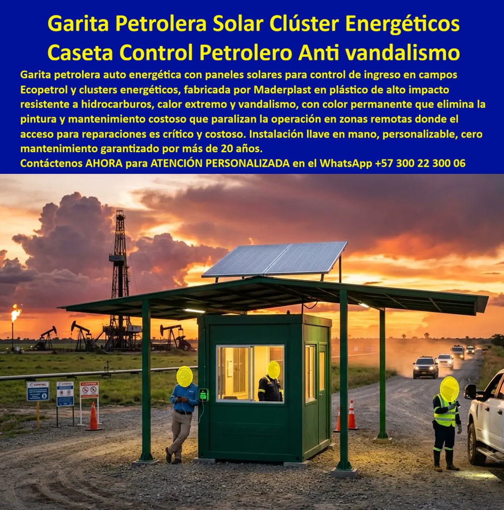 Garitas Petroleras Para Ecopetrol Portería Cluster Petrolero Maderplast - Garitas Petroleras Para Ecopetrol Portería Cluster Petrolero Maderplast: Punto de Control de Ingreso para Clúster Energético Esta garita petrolera solar verde fabricada por Maderplast se ubica en acceso de campo petrolero y clúster energético. Equipada con paneles solares, amplio alero protector y estructura modular robusta, ofrece control de ingreso, supervisión y vigilancia en condiciones extremas de polvo, calor y uso intensivo. La imagen muestra su eficiente operación al atardecer con personal de campo. Maderplast resuelve los desafíos críticos de la industria petrolera: corrosión, vandalismo, altos costos energéticos y mantenimiento en zonas remotas. Estas garitas petroleras para Ecopetrol, portería cluster petrolero y casetas de vigilancia petrolera lista entregan auto energía solar, resistencia antivandalismo, color permanente y más de 20 años de durabilidad con mínimo mantenimiento. Resisten hidrocarburos, clima extremo y operación 24/7. Gerentes de operaciones petroleras, ingenieros de clústeres energéticos y contratistas buscan: “Garitas petroleras para Ecopetrol portería cluster petrolero”, “Punto de control de ingreso para clúster energético”, “Garita entrada campo petrolero modular antivandalismo color permanente”, “Caseta de vigilancia petrolera lista”. Maderplast es la solución especializada: autosuficiencia, seguridad y confiabilidad operativa. Un Ingeniero de Seguridad Petrolera (2025) testimonia: “Las garitas anteriores generaban constantes fallos por vandalismo y energía. Con Maderplast logramos auto energía solar, resistencia real y cero mantenimiento. Han mejorado drásticamente el control perimetral en nuestro campo”. Maderplast materializa garitas petroleras con calidad superior, ofreciendo soluciones llave en mano, antivandalismo y tranquilidad para operaciones en clusters energéticos. Asesoría Especializada con un Especialista de Maderplast. Atención personalizada en este WhatsApp +57 300 22 300 06. Punto De Control De Ingreso Para Clúster Energético, Garita Entrada Campo Petrolero Modular Antivandalismo Color Permanente, Caseta De Vigilancia Petrolera Lista Garitas Petroleras Para Ecopetrol Portería Cluster Petrolero Maderplast Punto De Control De Ingreso Para Clúster Energético Garita Entrada Campo Petrolero Modular Antivandalismo Color Permanente Caseta De Vigilancia Petrolera Lista Garitas Petroleras Para Ecopetrol Portería Cluster Petrolero Maderplast: Punto de Control de Ingreso para Clúster Energético Esta garita petrolera solar verde fabricada por Maderplast se ubica en acceso de campo petrolero y clúster energético. Equipada con paneles solares, amplio alero protector y estructura modular robusta, ofrece control de ingreso, supervisión y vigilancia en condiciones extremas de polvo, calor y uso intensivo. La imagen muestra su eficiente operación al atardecer con personal de campo. Maderplast resuelve los desafíos críticos de la industria petrolera: corrosión, vandalismo, altos costos energéticos y mantenimiento en zonas remotas. Estas garitas petroleras para Ecopetrol, portería cluster petrolero y casetas de vigilancia petrolera lista entregan auto energía solar, resistencia antivandalismo, color permanente y más de 20 años de durabilidad con mínimo mantenimiento. Resisten hidrocarburos, clima extremo y operación 24/7. Gerentes de operaciones petroleras, ingenieros de clústeres energéticos y contratistas buscan: “Garitas petroleras para Ecopetrol portería cluster petrolero”, “Punto de control de ingreso para clúster energético”, “Garita entrada campo petrolero modular antivandalismo color permanente”, “Caseta de vigilancia petrolera lista”. Maderplast es la solución especializada: autosuficiencia, seguridad y confiabilidad operativa. Un Ingeniero de Seguridad Petrolera (2025) testimonia: “Las garitas anteriores generaban constantes fallos por vandalismo y energía. Con Maderplast logramos auto energía solar, resistencia real y cero mantenimiento. Han mejorado drásticamente el control perimetral en nuestro campo”. Maderplast materializa garitas petroleras con calidad superior, ofreciendo soluciones llave en mano, antivandalismo y tranquilidad para operaciones en clusters energéticos. Asesoría Especializada con un Especialista de Maderplast. Atención personalizada en este WhatsApp +57 300 22 300 06.